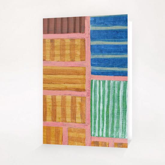 Beautiful Stripes Pattern within a Pink Grid  Greeting Card & Postcard by Heidi Capitaine