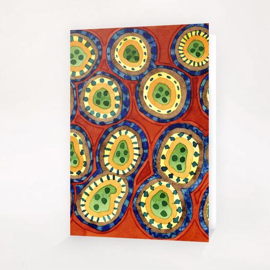 Folcloristic Ringed Circles Pattern  Greeting Card & Postcard by Heidi Capitaine