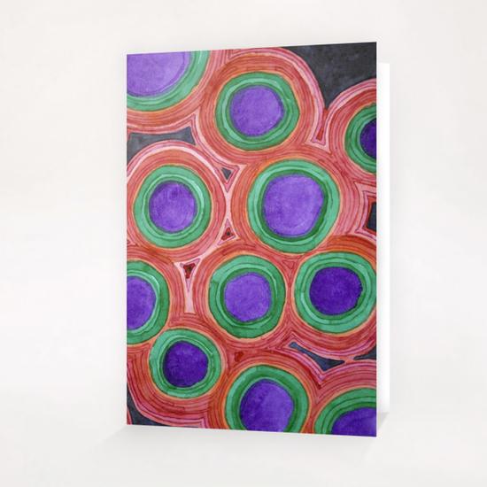 Circles Pattern with Purple Cores Greeting Card & Postcard by Heidi Capitaine