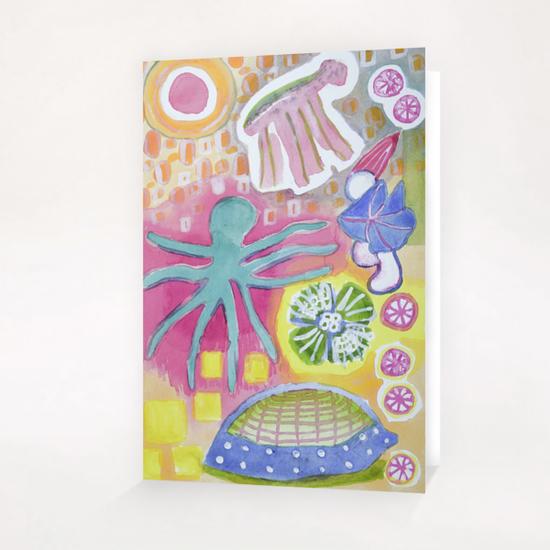 Blue Octopus and white Knight  Greeting Card & Postcard by Heidi Capitaine