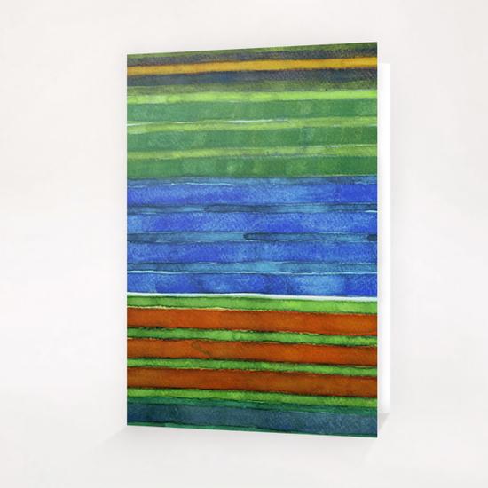 Horizontal Stripes In Red Blue Green Greeting Card & Postcard by Heidi Capitaine