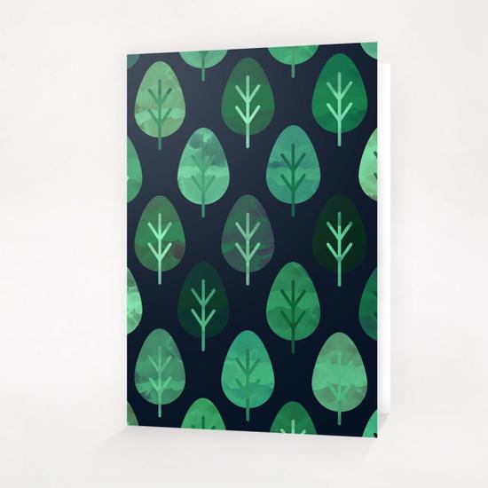 Watercolor Forest Pattern Greeting Card & Postcard by Amir Faysal