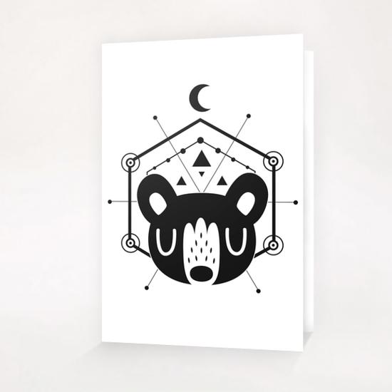 Mystic Black Moon Bear Greeting Card & Postcard by Claire Jayne Stamper