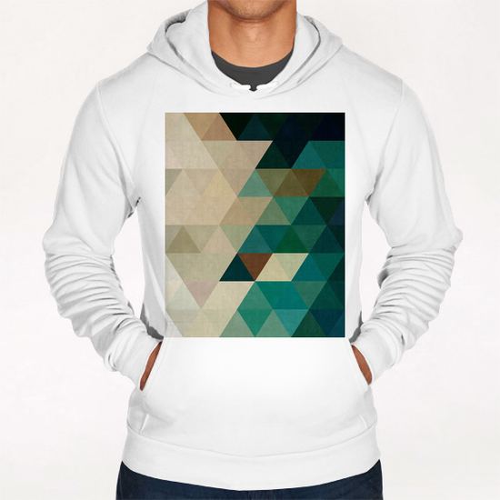 Green Triangular Pattern Hoodie by Vitor Costa