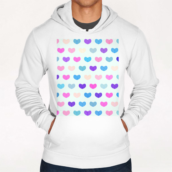 Cute Watercolor Hearts Hoodie by Amir Faysal