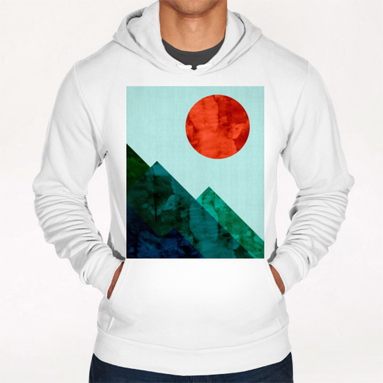 Watercolor landscape geometrica II Hoodie by Vitor Costa