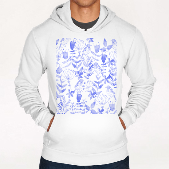 ABSTRACT FLORAL AND BIRDS X 0.2 Hoodie by Amir Faysal