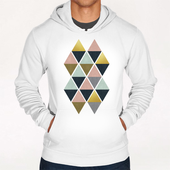 Colorful and golden triangles Hoodie by Vitor Costa