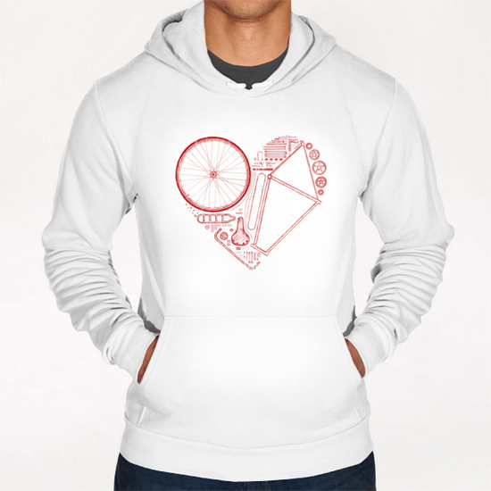 Love Bike (Red) Hoodie by Florent Bodart - Speakerine