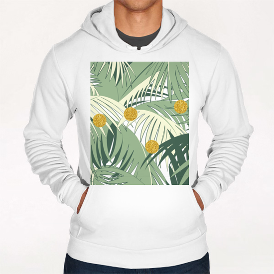 Palm and Gold Hoodie by Uma Gokhale