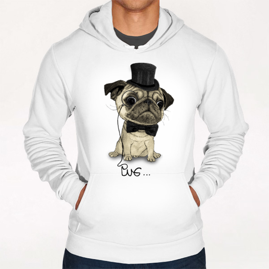 Pug; Gentle Pug Hoodie by Barruf