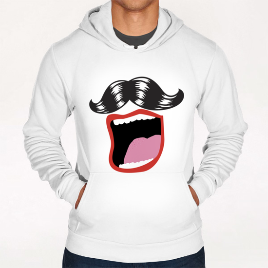 Moustache Mouth Hoodie by Alex Xela