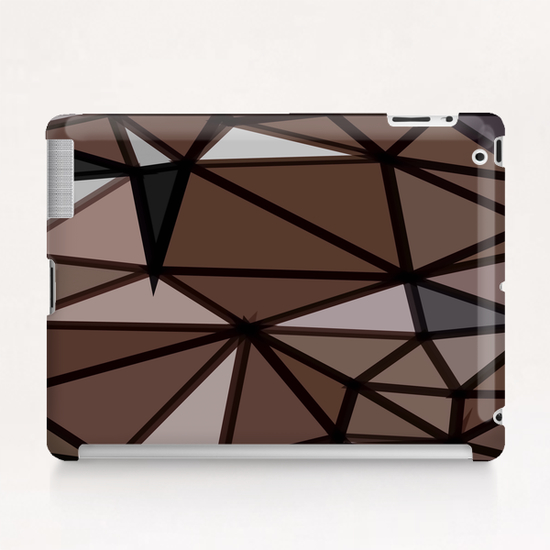 geometric triangle polygon pattern abstract in brown and black Tablet Case by Timmy333