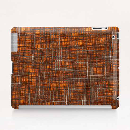 geometric square pattern drawing in orange brown Tablet Case by Timmy333