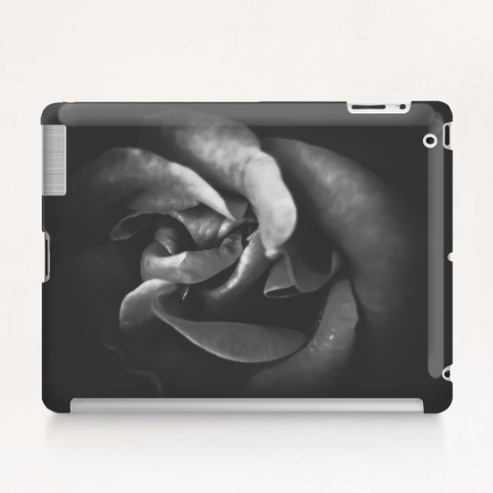 blooming rose texture abstract in black and white Tablet Case by Timmy333