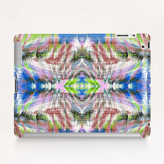 geometric symmetry pattern abstract background in pink blue green brown Tablet Case by Timmy333