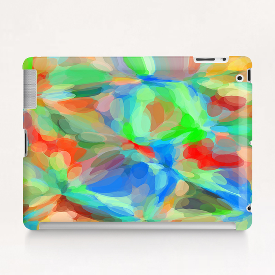 circle pattern abstract background in green blue orange yellow Tablet Case by Timmy333