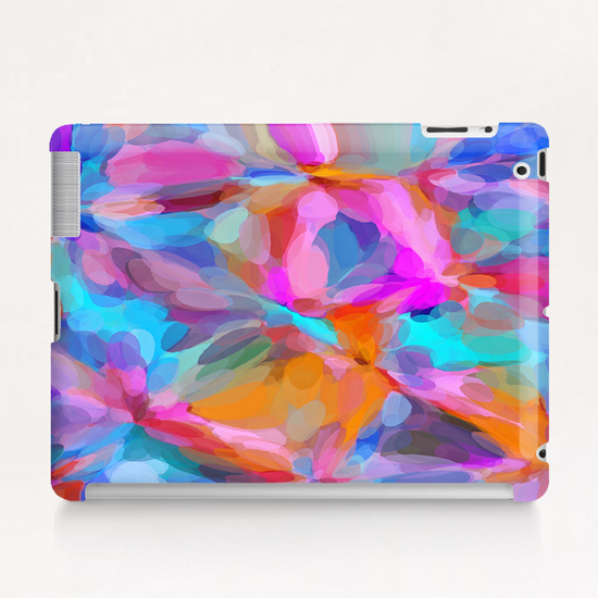 circle pattern abstract background in pink orange and blue Tablet Case by Timmy333