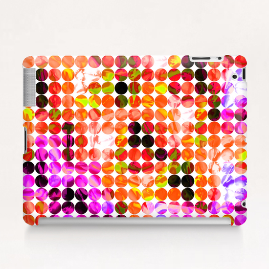 circle pattern abstract background with splash painting abstract in orange green pink Tablet Case by Timmy333