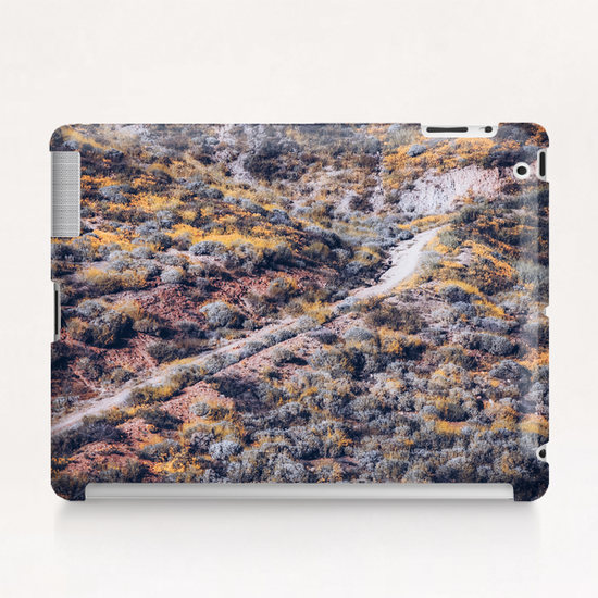 blooming yellow poppy flower field over the mountain in California, USA Tablet Case by Timmy333