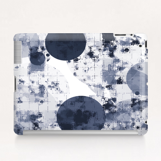 geometric circle pattern abstract background in black and white Tablet Case by Timmy333