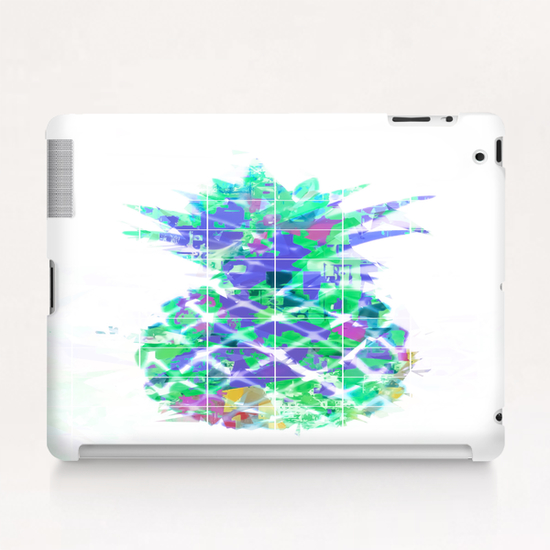 pineapple in green blue yellow with geometric triangle pattern abstract Tablet Case by Timmy333