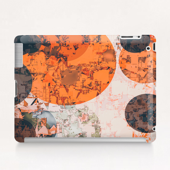 geometric circle pattern abstract in orange and brown Tablet Case by Timmy333