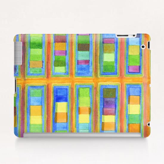 Striped Color Fields in Orange Grid Tablet Case by Heidi Capitaine