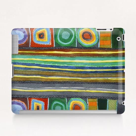 Symmetrical Bordered Stripes Tablet Case by Heidi Capitaine