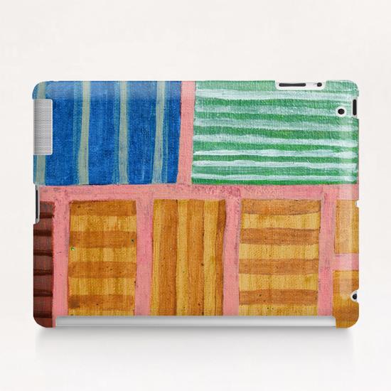 Beautiful Stripes Pattern within a Pink Grid  Tablet Case by Heidi Capitaine