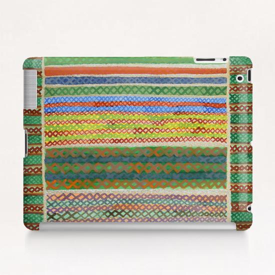 Colorful Stiches on Horizontal Colorful Stripes Tablet Case by Heidi Capitaine