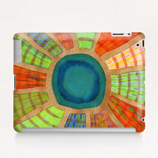 Blue radiating Sun Tablet Case by Heidi Capitaine