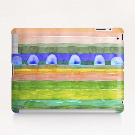 Blue Trees within Striped Landscape Tablet Case by Heidi Capitaine