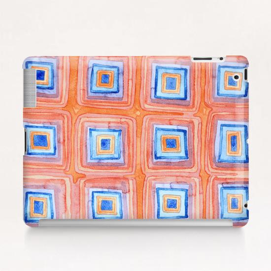 Twelve Red and Blue Melted Together Squares  Tablet Case by Heidi Capitaine