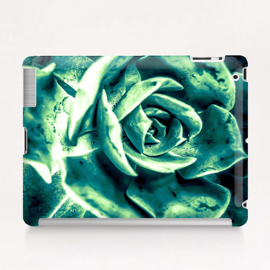 closeup green succulent plant texture abstract background Tablet Case by Timmy333