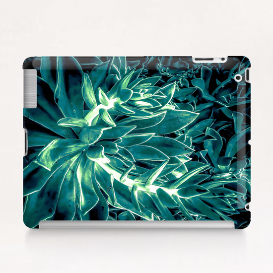 closeup green succulent plant texture background Tablet Case by Timmy333