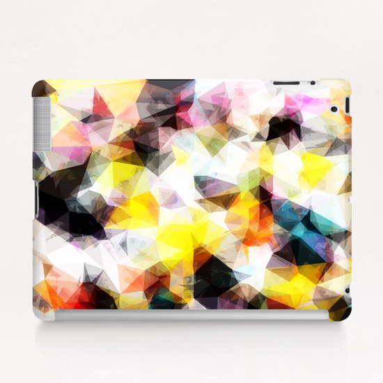 geometric triangle pattern abstract background in yellow brown pink Tablet Case by Timmy333