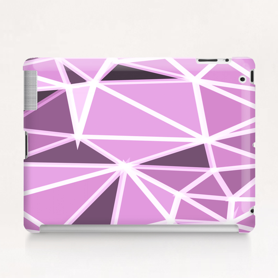 geometric triangle pattern abstract background in pink and white Tablet Case by Timmy333