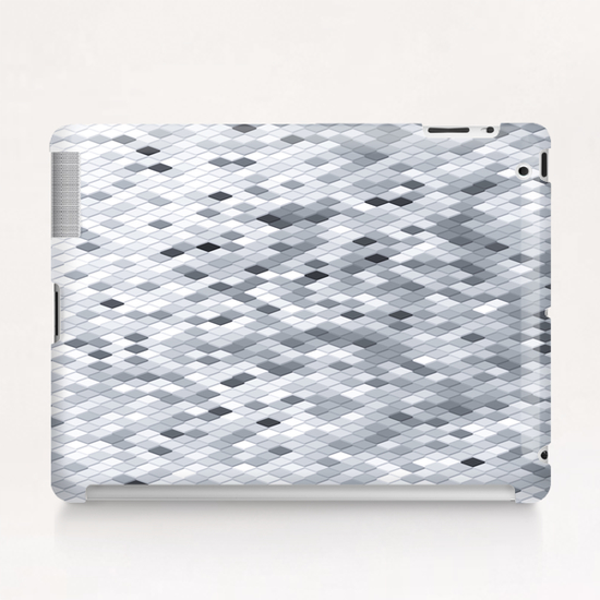 geometric square pattern abstract background in black and white Tablet Case by Timmy333