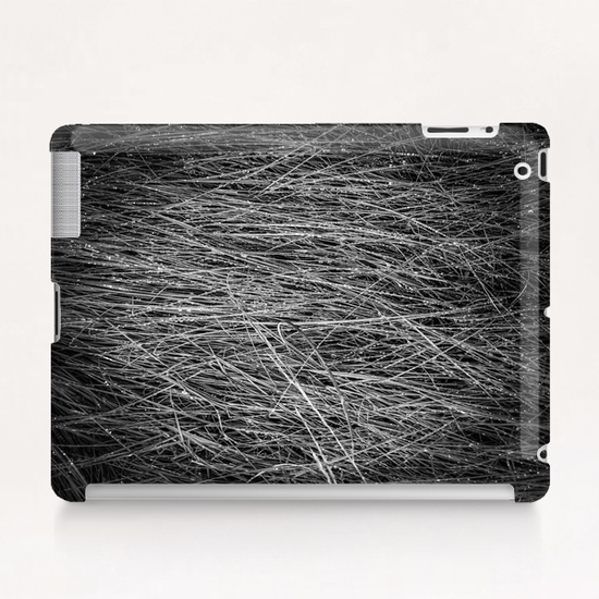 grass texture abstract in black and white Tablet Case by Timmy333