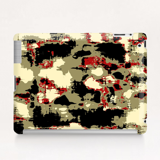 vintage psychedelic geometric painting texture abstract in red brown black Tablet Case by Timmy333