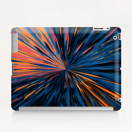 psychedelic splash painting abstract pattern in orange brown pink blue Tablet Case by Timmy333