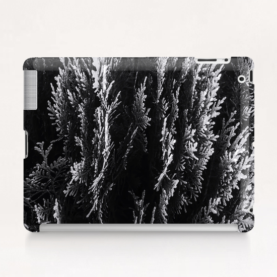 closeup leaf texture abstract background in black and white Tablet Case by Timmy333