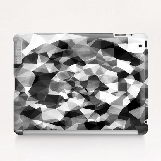 contemporary geometric polygon abstract pattern in black and white Tablet Case by Timmy333