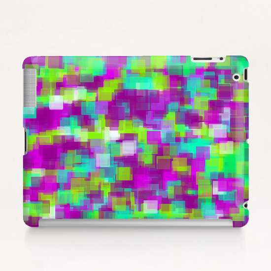 green and purple square pattern abstract background Tablet Case by Timmy333