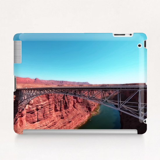 bridge over the river in the desert with blue sky in USA Tablet Case by Timmy333