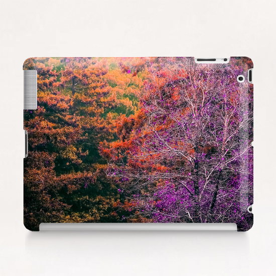 autumn tree in the forest with purple and brown leaf Tablet Case by Timmy333