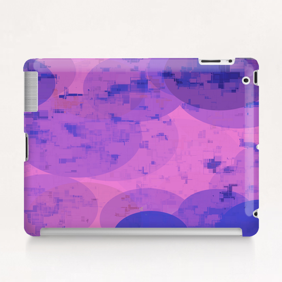 geometric circle and square pattern abstract in pink purple Tablet Case by Timmy333