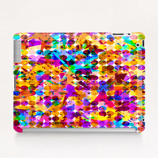 geometric circle and triangle pattern abstract in orange blue pink purple Tablet Case by Timmy333