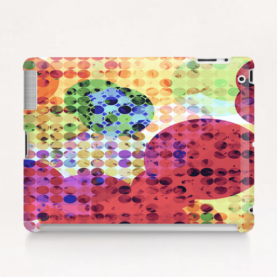 geometric circle pattern abstract background in red pink yellow orange green Tablet Case by Timmy333